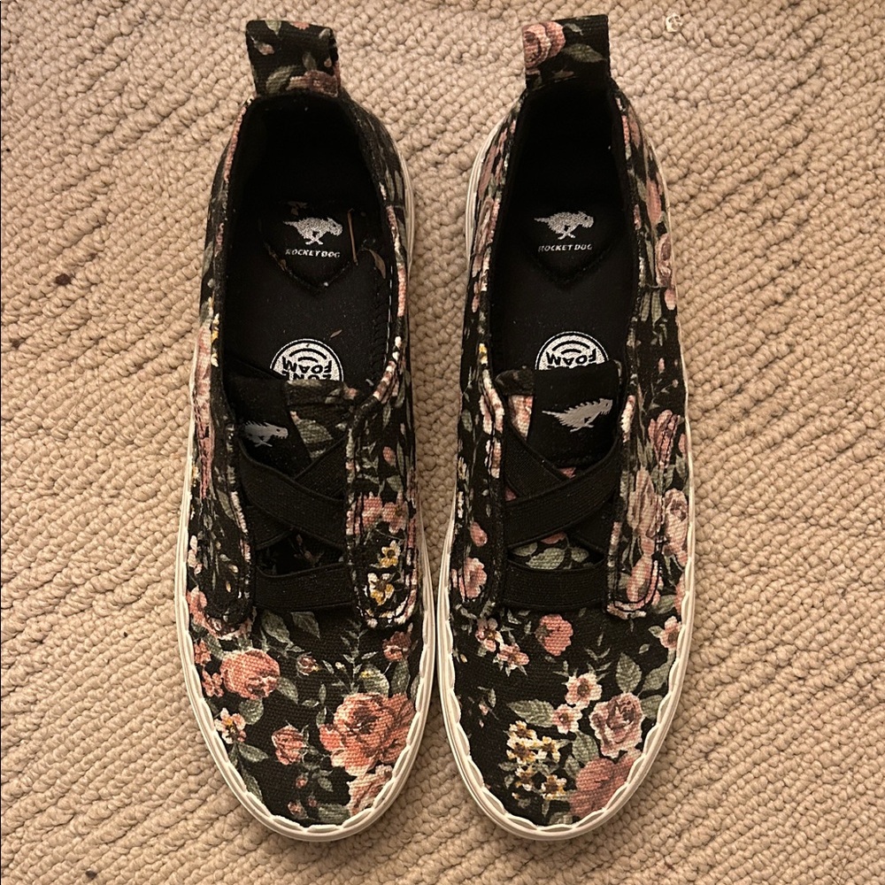 Rocket Dog Black Floral Sneakers